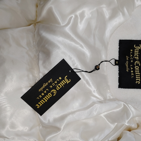 Juicy Couture Cream Sherpa Puffer Jacket New M - Picture 2 of 6